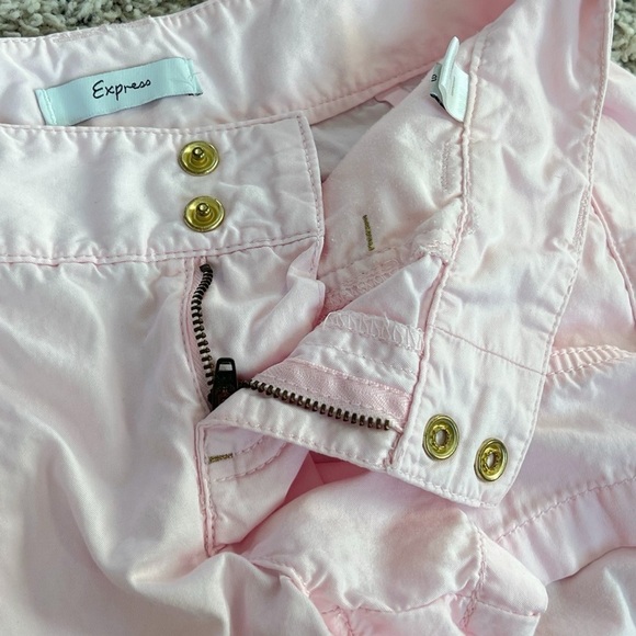 Express Vintage Low Rise Light Pink Cotton Chino Shorts Pockets Size 2 Women’s - Picture 7 of 8